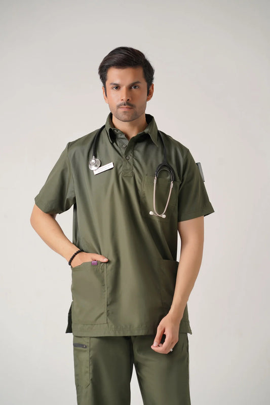 PureMed Olive Scrub Set