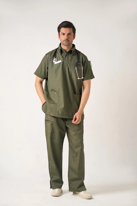 PureMed Olive Scrub Set